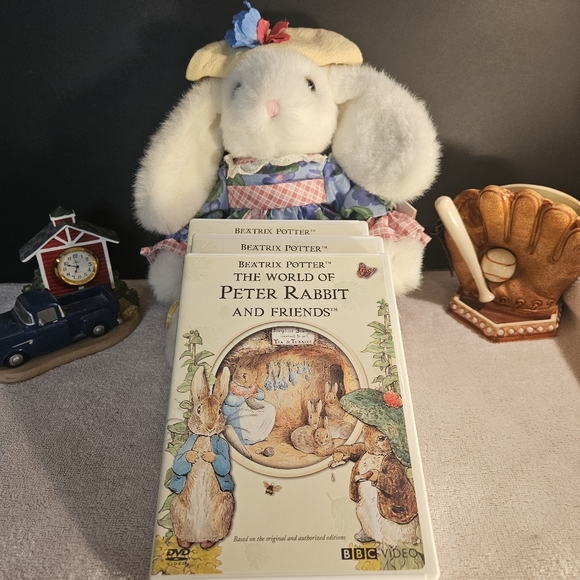 The Beatrix Potter Collection DVD 3 Disc. Penny Cottontail stuffed soft Plush. - Picture 2 of 12